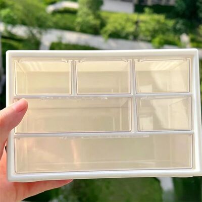 Dustproof Clear Plastic Desktop Storage Box with Drawers, Tr