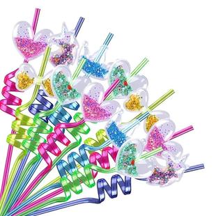 Cartoon Christmas Reusable Straw Cute Mouse Unicorn Crown Me