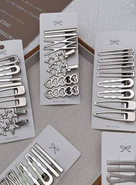 Sliver Metal Hair Clips Women GirlsDuckbill Hairpin Personal