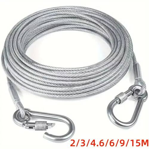 Double-headed Dog Tie Out Cable Leash ,raction rope with met