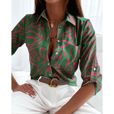 Elegant Women Blouse 2023 Spring and Autumn Temperament Top