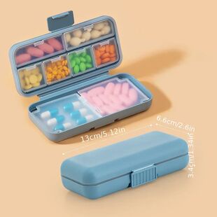 1pc Portable Sealed Pill Storage Box Compartment Portable Mi