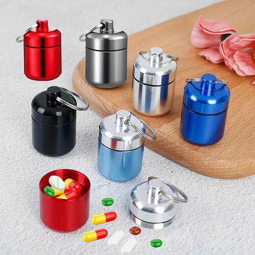 Portable Mini Waterproof Aluminum Pill Box Cases Container O