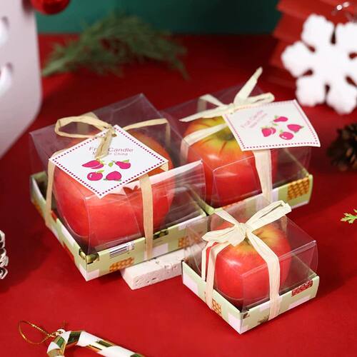 1 Pcs New Simulation Red Apple Candle Suitable Family Celebr