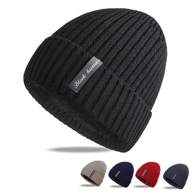 Men Warm Beanie Hat Winter Knitting Wool Hats for Uni Cap