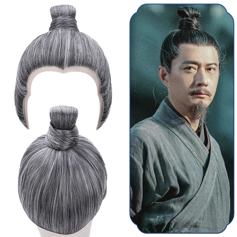 古装中老年假发套白发花白影视剧cos老爷爷花白头发逼真造型-800h