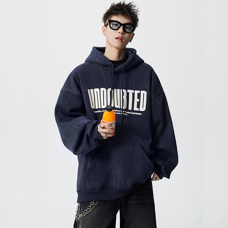 重磅潮牌加绒卫衣男款复古上衣冬