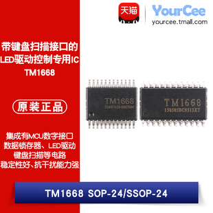TM1668 LED驱动控制芯片 10段7位~13段4位 20按键扫描/串行接口