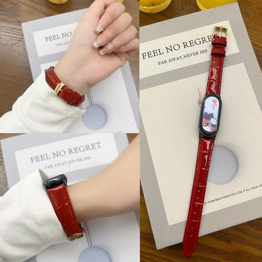 适用小米手环10/9/8表带轻奢竹节纹卡扣替换带经典小众NFC版男女