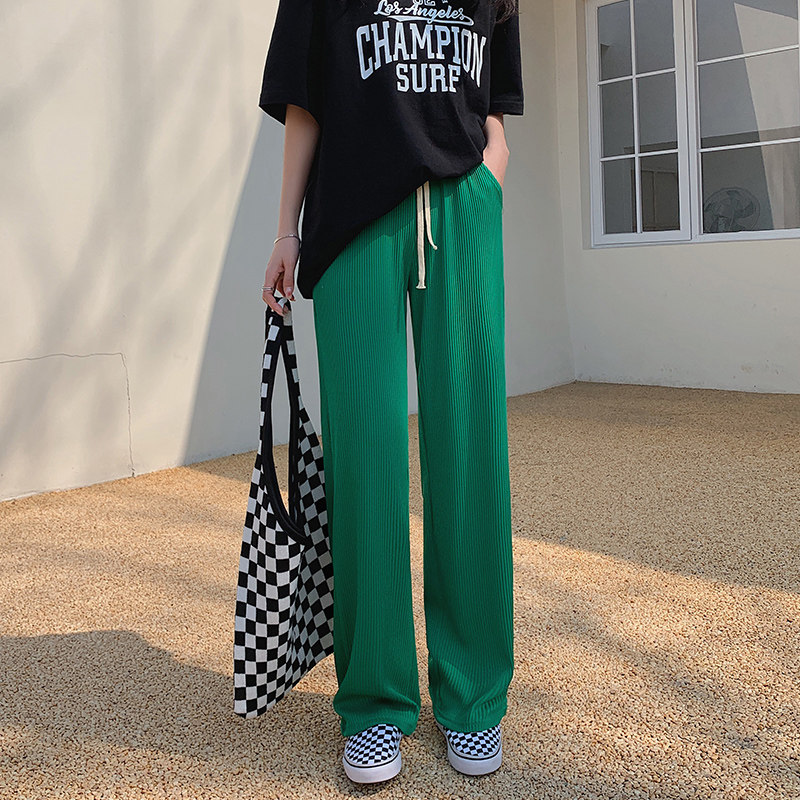 阔腿裤垂感高腰女春夏季新款长裤子拖地宽松薄款冰丝直筒休闲裤,女装/女士精品,休闲裤,淘宝优惠券,粉丝福利购,淘宝优惠卷