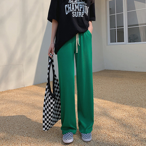 蛇骨纹垂感高腰阔腿裤女