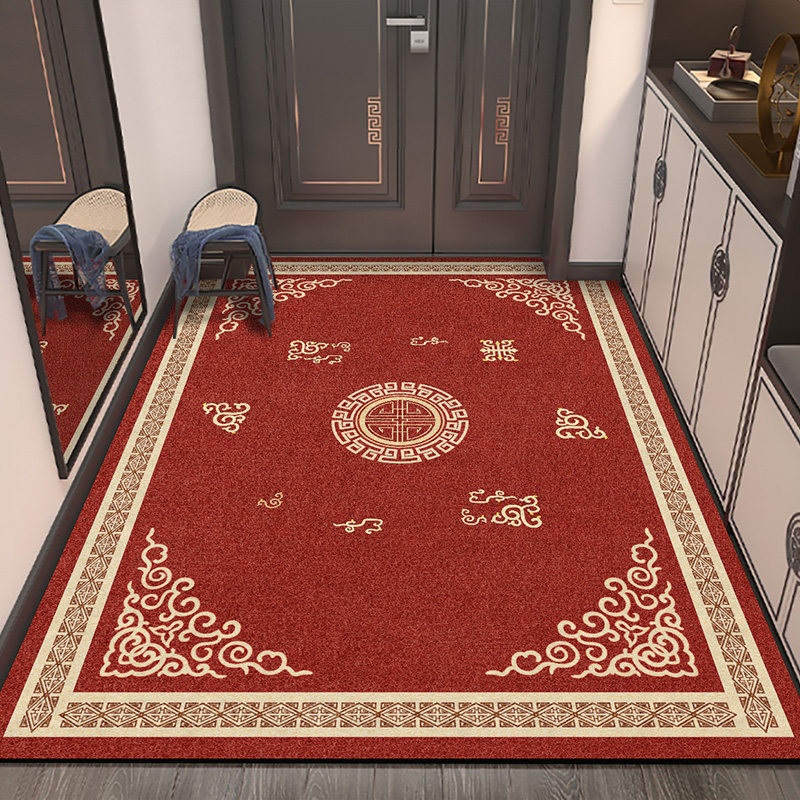 新中式红色喜庆入户门地垫进门垫家用玄关门外耐脏免洗丝圈脚垫子,居家布艺,入户地垫,淘宝优惠券,粉丝福利购,淘宝优惠卷