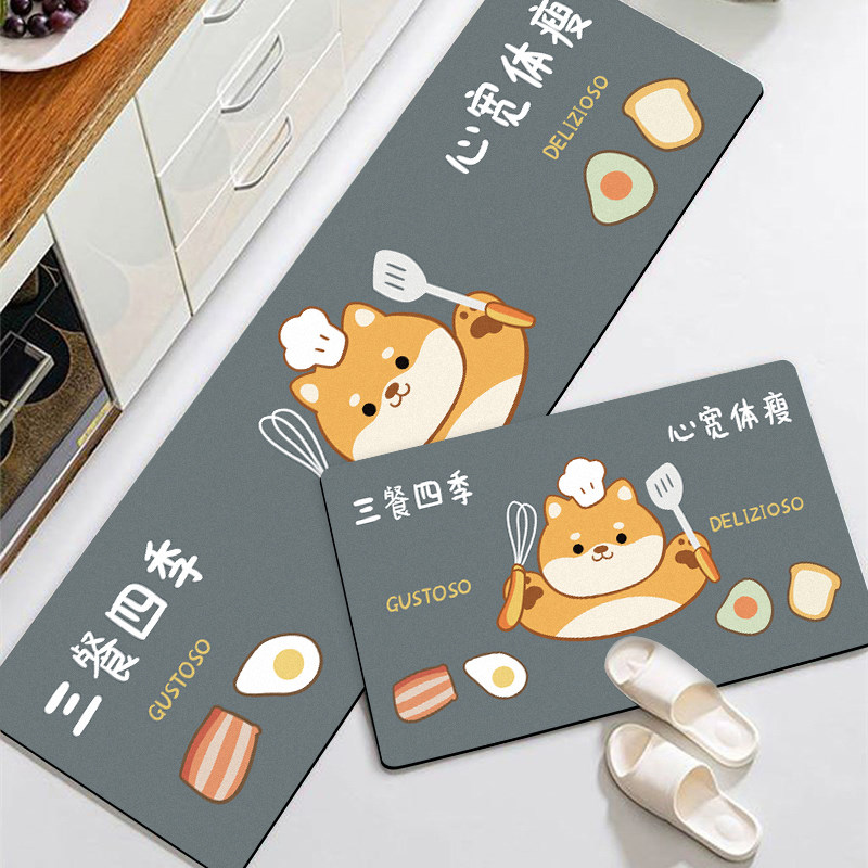 厨房长条地垫吸水吸油防滑家用脚垫卡通免洗玄关进门垫耐脏防摔垫,居家布艺,厨房地垫,淘宝优惠券,粉丝福利购,淘宝优惠卷