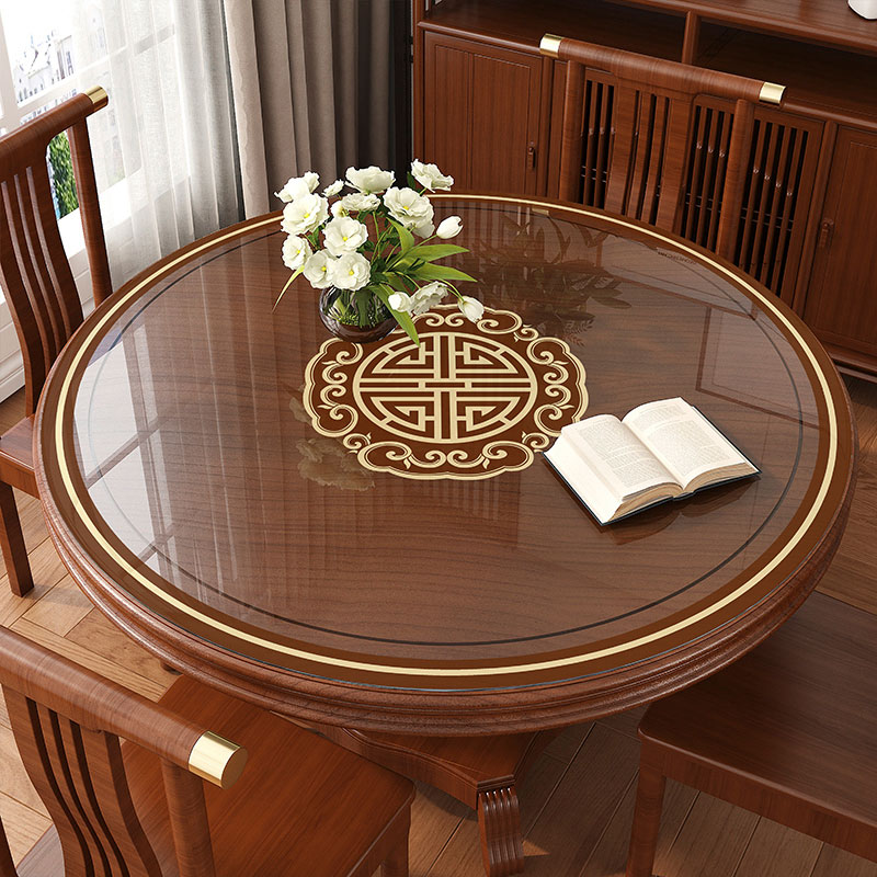 【加厚软玻璃】PVC圆桌布防水防油防烫免洗台布圆形透明tpu餐桌垫