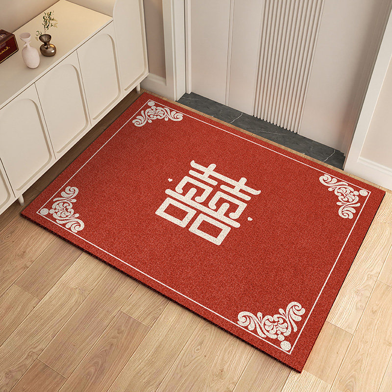 红色喜庆入户门地垫玄关大门口结婚门垫刮沙除泥耐磨丝圈脚垫家用,居家布艺,入户地垫,淘宝优惠券,粉丝福利购,淘宝优惠卷