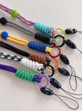 防丢拼色手机短挂绳可调手拎绳手机吊绳个性结实钥匙挂饰手腕绳男