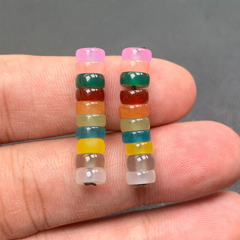 6MM天然多宝玛瑙玉髓隔片直切手串隔珠配饰DIY文玩散珠星月菩提配