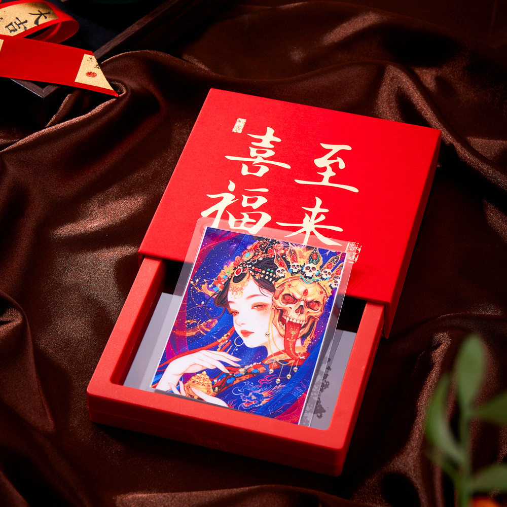西藏族女财神扎基拉姆佛家唐卡招财护身祝福金箔福卡纳福手机贴纸