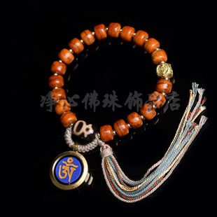 藏区骆驼骨单圈手串男回流老料阿呆玛瑙天珠配饰流苏牦牛骨手链女