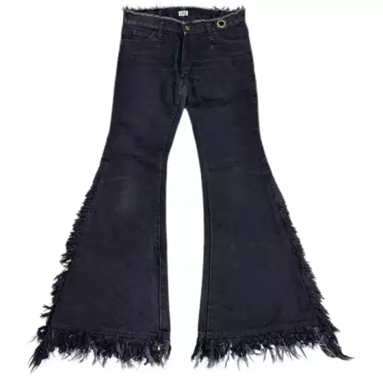 [Original Exclusive] Melancholy Mushroom Independent Visual Style L.G.B Tassel Crow Pants Low-Waist Flared Jeans
