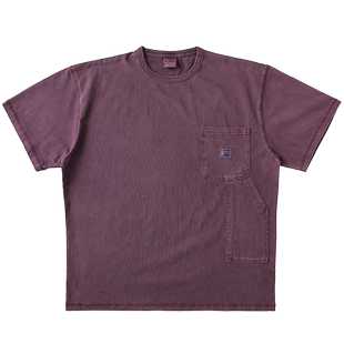 MBBCAR窄幅260G四色伐木工B01套染水洗dirty fit做旧短宽T恤短袖