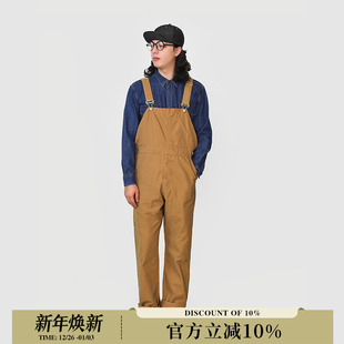 裤 MBBCAR窄幅紧密珠帆美式 工装 阿美咔叽工人连体裤 复古水洗背带裤