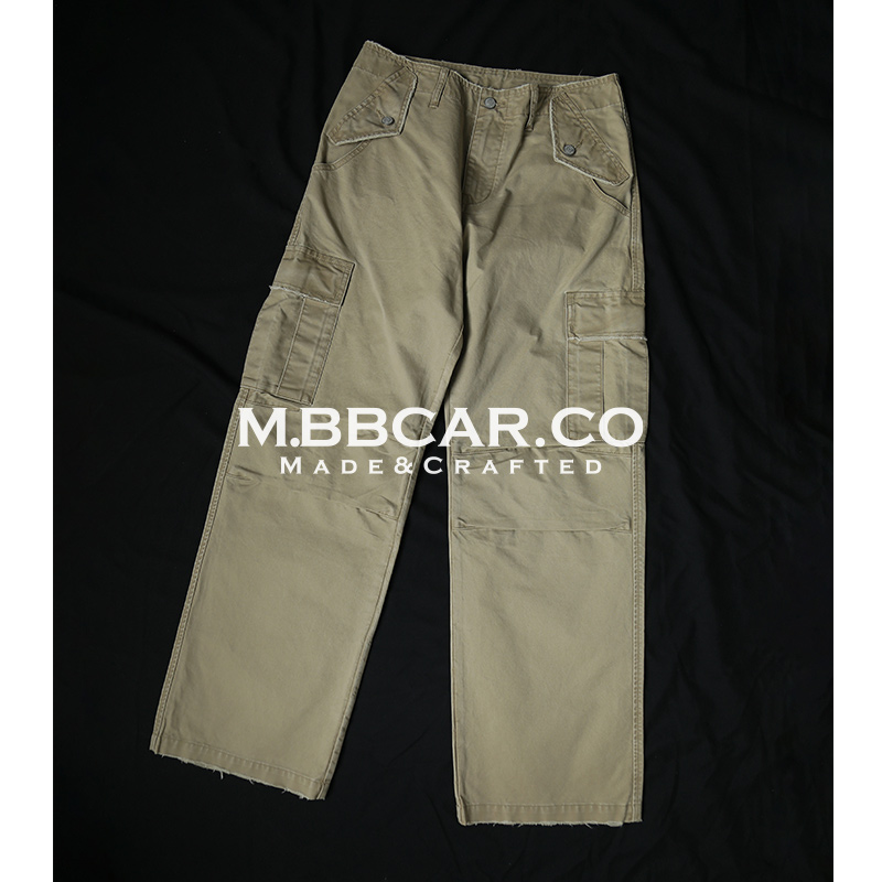 MBBCAR窄幅 New Vintage破坏水洗m65伞兵美式复古宽松直筒工装裤