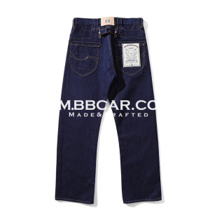 窄幅MMC琉璃菘蓝系列纯植物蓝染赤耳丹宁复古巴黎扣701直筒牛仔裤