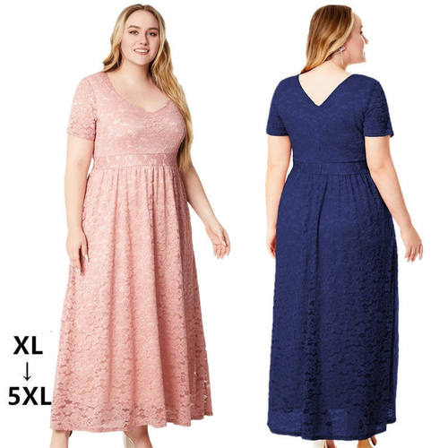 2024 Fashion plus size lace party dress Summer evening dress