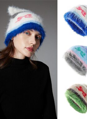 2025 Women INS Cute Cat Ears Knitted Hat Earmuffs Head Hat