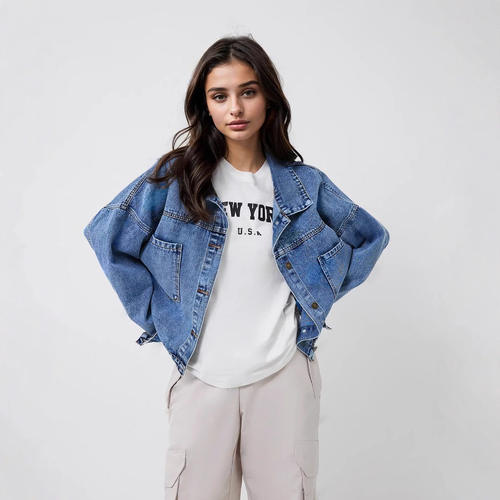 2025 INS Women's Fashion Casual Slim-fit Lapel Denim Jacket