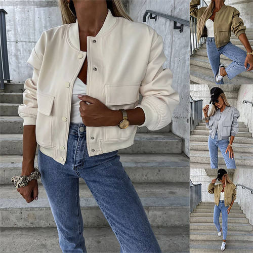 Autumn winter Jacket with big pockets Casual women coat 外套