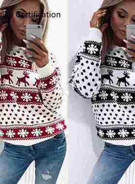 Autumn and winter foreign trade new style sweater deer print