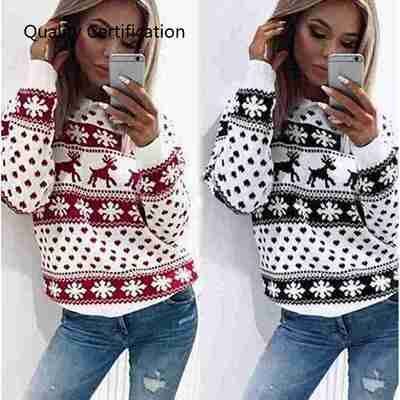 Autumn and winter foreign trade new style sweater deer print