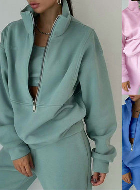 women loose clothes sports suit 2pcs hoodie pants coats 套装