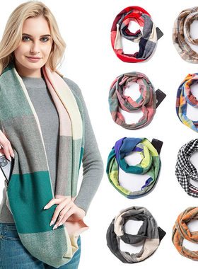 New Scarf For Men And Women With Thick Pullover Plaid Zipper