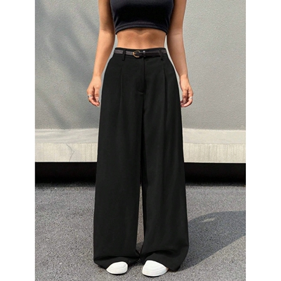 高腰阔腿休闲垂感西装裤 Versatile Casual Hanging Suit Pants