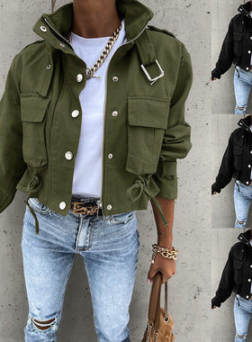 2024Fashion Casual coat top women Short jacket秋冬短夹克外套