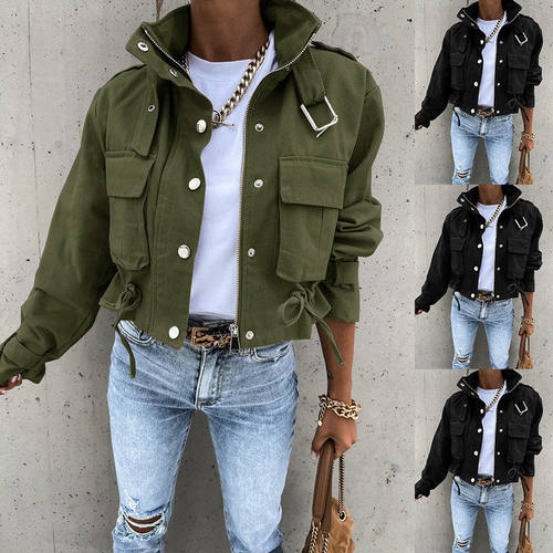 2024Fashion Casual coat top women Short jacket秋冬短夹克外套