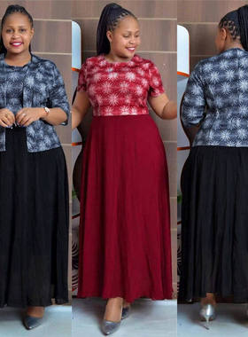 Pius size dress for women big size lady clothes mom print 裙