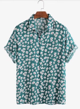 2025 short sleeved shirt men's casual shirt