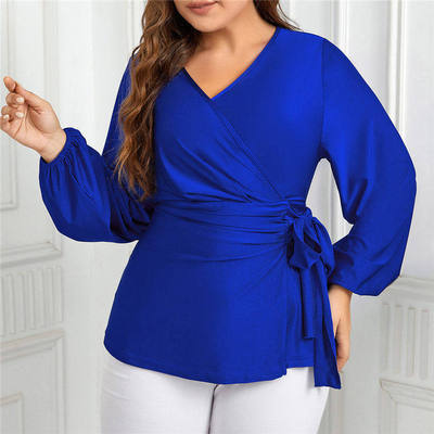 大码女装胖mm宽松显瘦遮肚子衬衫长袖t恤打底上衣4XL women tops