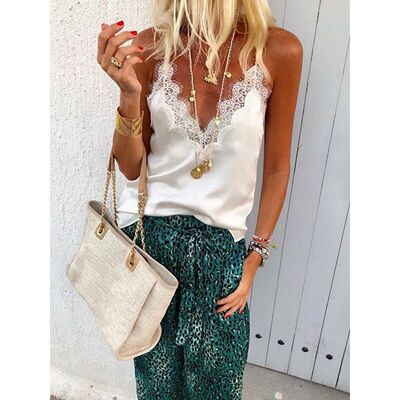 usas Casual Womens Vest Lace Camisole Crop Tops Female Shirt