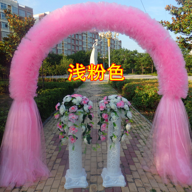 2P80婚庆道具雪纱绢花拱门用纱婚庆拱门雪纱开业花门雪纱花门