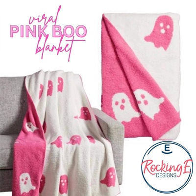 新品 pink Halloween Ghost Blanket 周边毛绒幽灵毛毯双面