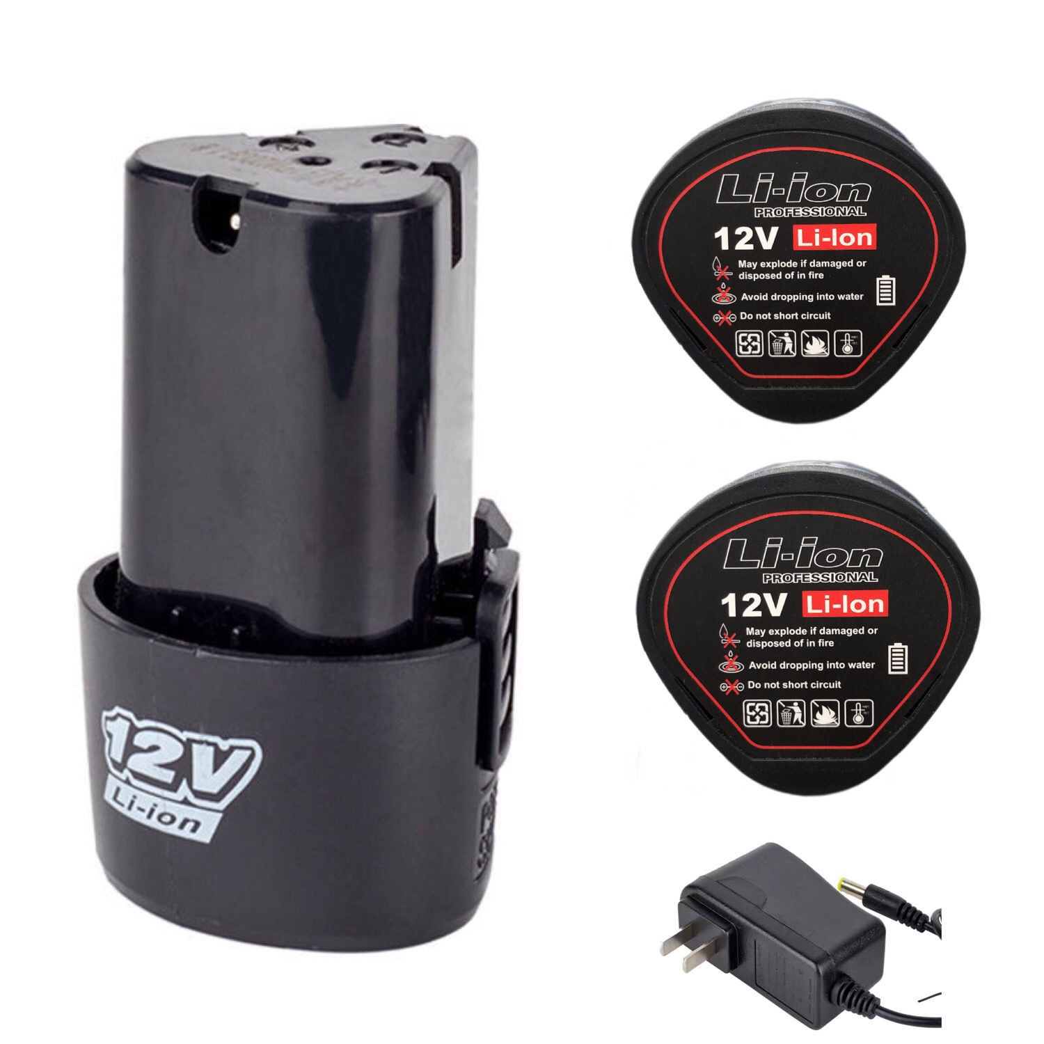 手电钻锂电池12V18V锂电池电钻充电器大容量通用电动工具1.5A线充