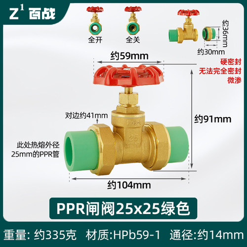 PPR管双活接闸阀PE管自来水管阀门开关4分20管止水阀6分1寸32热熔