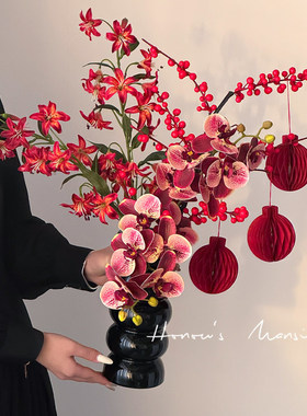 新年乔迁真花仿真花束摆件