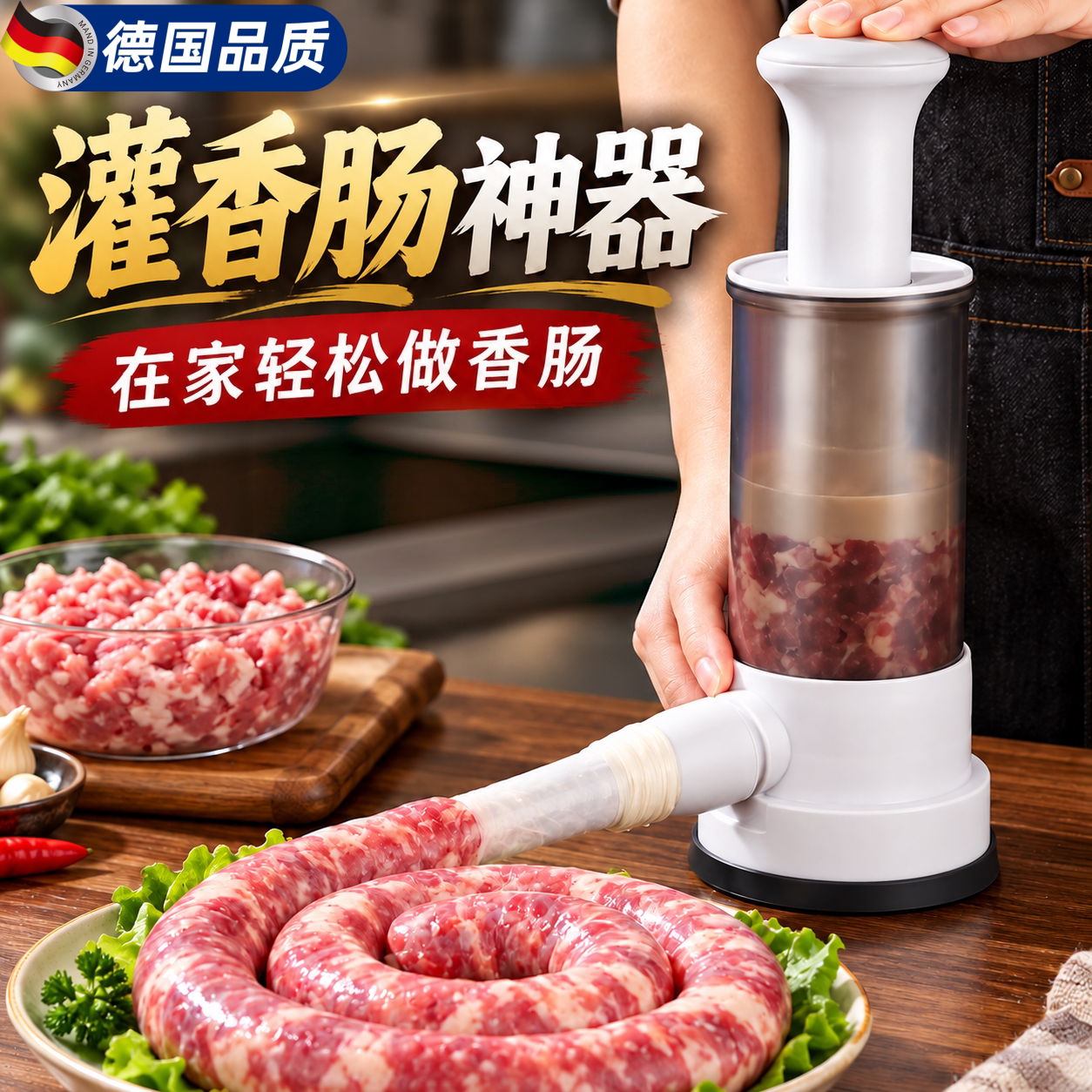灌香肠神器灌肠器家用灌肠机手动工具罐肠装腊肠的机器做肉肠肠衣