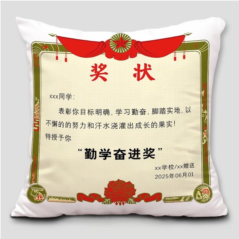定制奖状抱枕毕业礼物